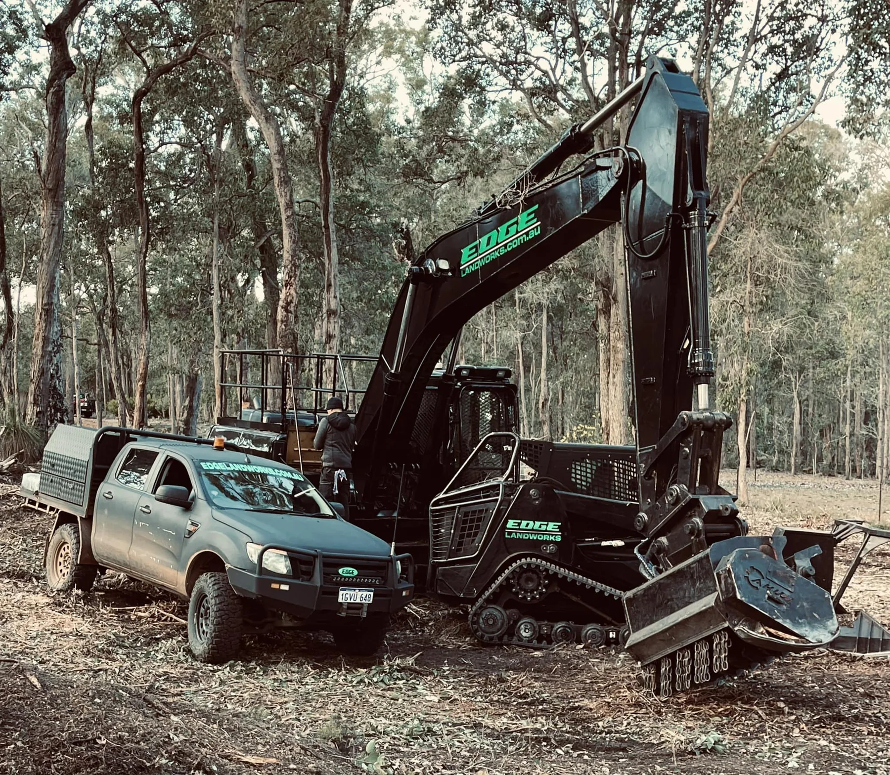 Edge Landworks branded equipment for land clearing in Nannup WA