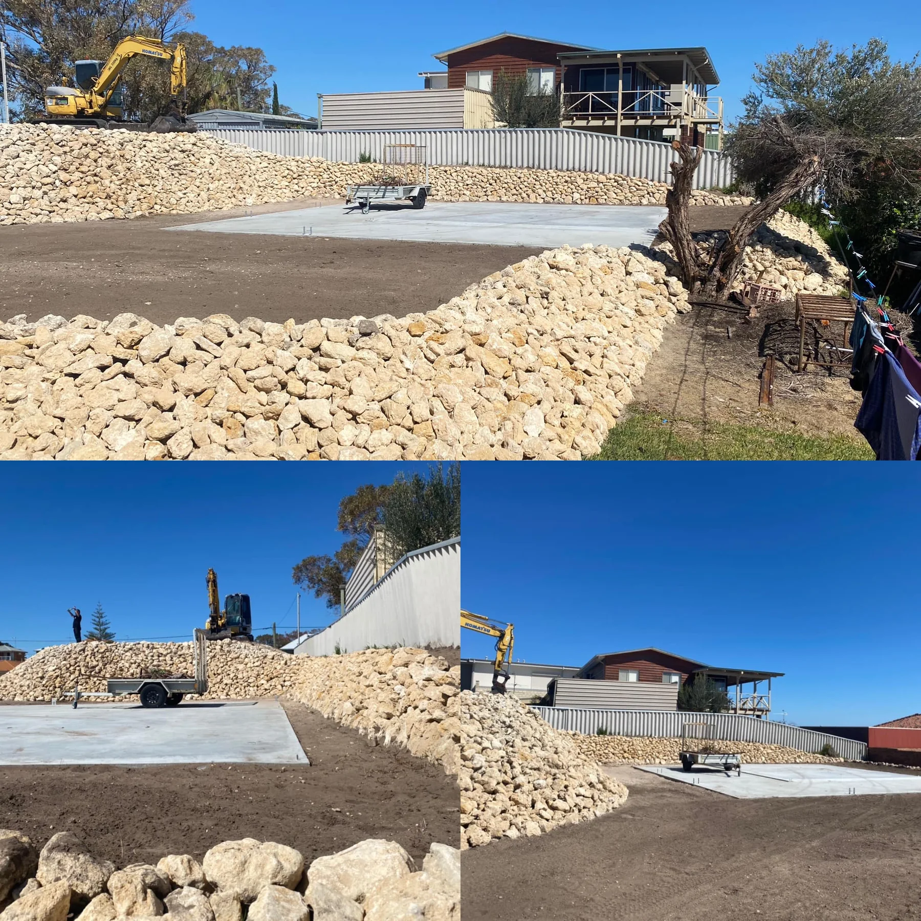 Residential retaining wall landscaping project in Perth WA