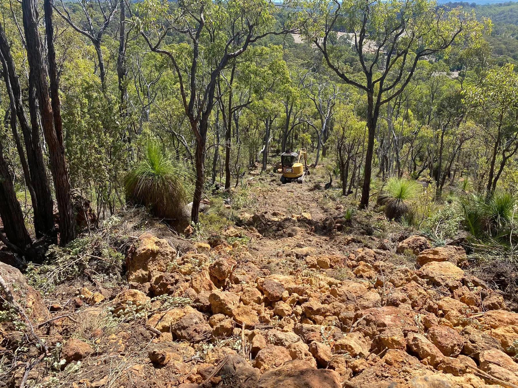 Roadway before clearing works in South West WA bushland